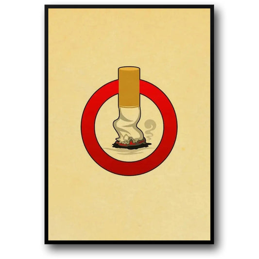 Vintage No Cigarettes Warning | Retro Sign Art