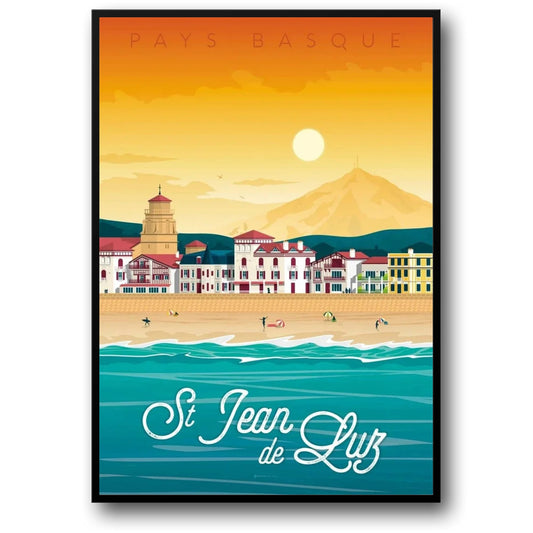 Iconic Destinations Poster | Saint Jean de Luz Beauty | France Travel Art | Home Decor Artwork