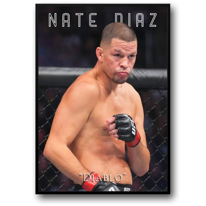Nate Diaz UFC Poster  'Diablo' MMA Fighter Wall Art
