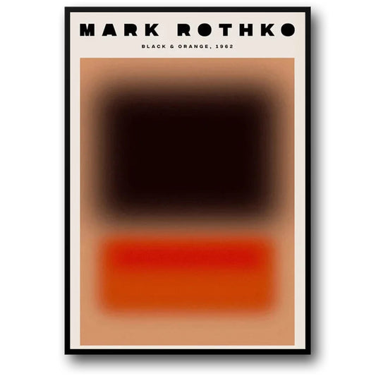Mark Rothko Poster | Blurred Red and Black on Brown | Abstract Art Reproduction | Fine Art Wall Decor | Modern Home Decor | Large Format Print