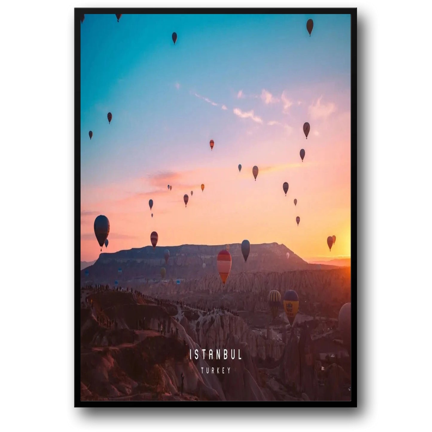 Hot Air Balloons Poster | Cappadocia | Vibrant Sunrise | Istanbul | Turkey Scenic Art | Capture Essence of Turkey | Colorful Flight | Travel-Inspired Decor