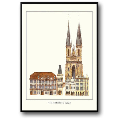 Old Town Hall | Prague | Czech Republic | Gothic and Renaissance Architecture | Bohemian Architectural Gems | European City Posters