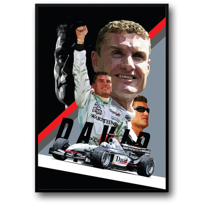 David Coulthard F1 Legend | Racing Helmet Poster | Formula 1 Sports Art Decor