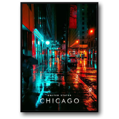 Chicago Rainy Night | Urban Cityscape