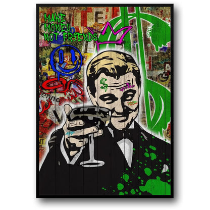 The Wolf of Wall Street Poster | Leonardo DiCaprio Canvas Wall Art | Movie Poster for Living Room Decor