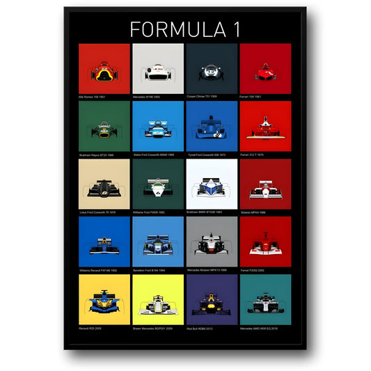 Formula 1 Legend | Racer Helmet & Iconic Cars Art