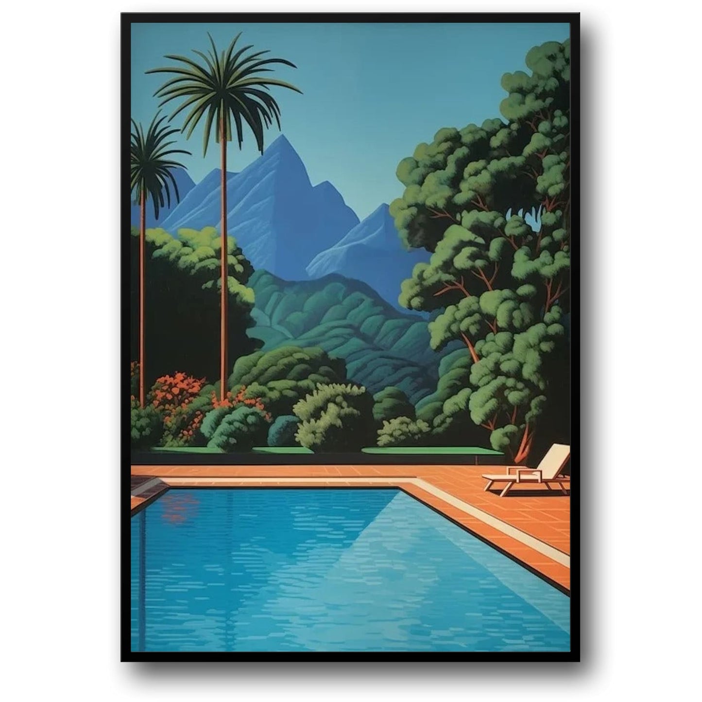 Retro Vaporwave Tropical City & Car | Hiroshi Nagai Poster | Nordic Wall Art | Japanese Beach Decor