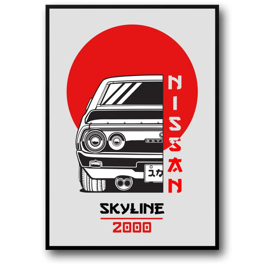 Skyline 2000 | Japan Car Poster | Home Decor | Wall Art | Automotive Print | Vintage Style | Aesthetic Decor
