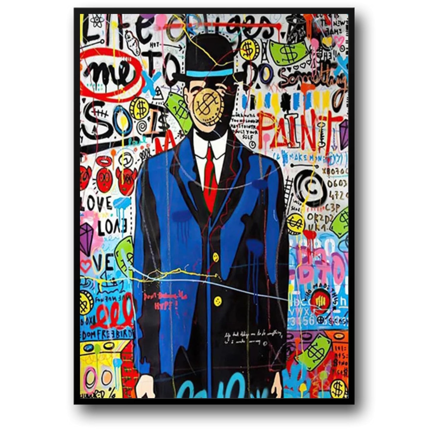 Abstract Queen of England Portrait Poster | Street Pop Graffiti Wall Art | Canvas Print for Living Room Decor