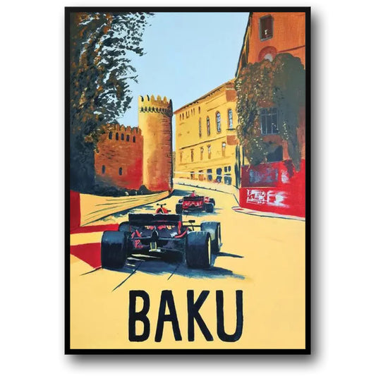 F1 Racing Thrill | 2022 Baku Grand Prix | Exciting Formula 1 Poster | Motorsport Event Decor