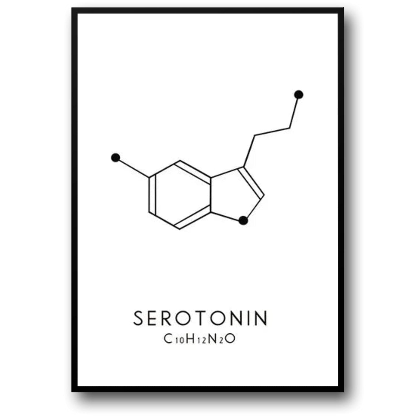 Molecule Chemical Dopamine Serotonin Molecular Formula Chemistry Science Wall Art Canvas Painting Living Room Decorative Poster