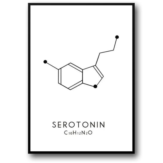Molecule Chemical Dopamine Serotonin Molecular Formula Chemistry Science Wall Art Canvas Painting Living Room Decorative Poster