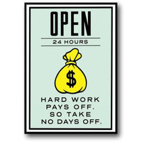 Monopoly Open 24 Hours | Vintage Board Game Art