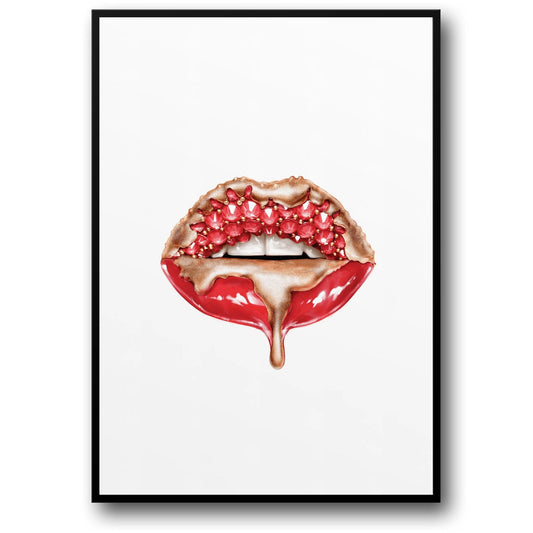 Red Glitter Lips | Glam Wall Art