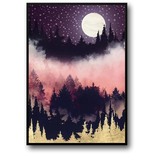 Abstract Poster | Cloudy Pink Scenery | Art Decor | Home Wall Decoration