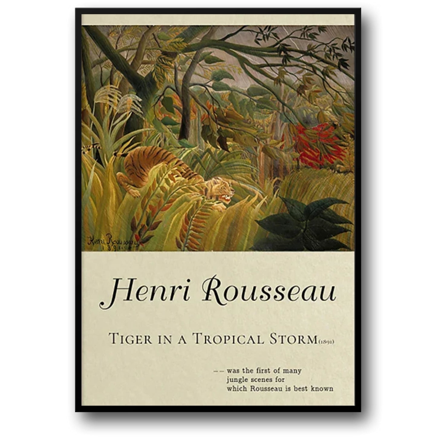 Henri Rousseau | Tiger in a Tropical Storm | Jungle Artwork