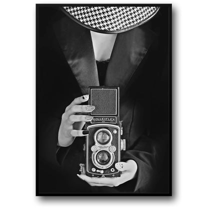 Vintage Woman With Camera | Retro Portrait