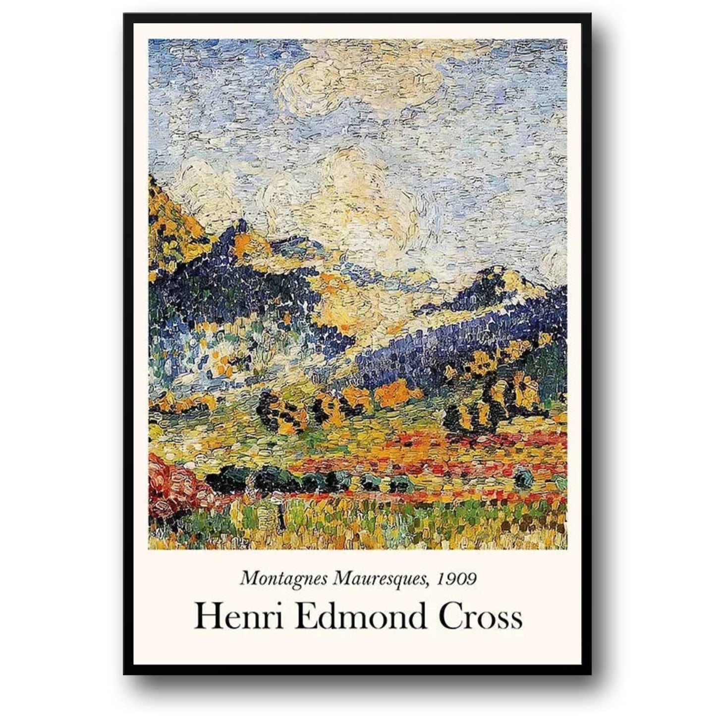 Henri Edmond Cross | Les Petits Montagnes Mauresques Poster | Artistic Landscape Print | Home Decor Wall Art