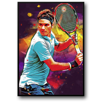Roger Federer | Vibrant Tennis Precision Poster | Sports Celebrity | Tennis Players Artwork