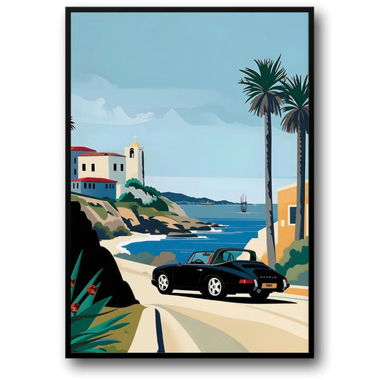 Retro Convertible Coastal Trip | Classic Car | Mediterranean Charm