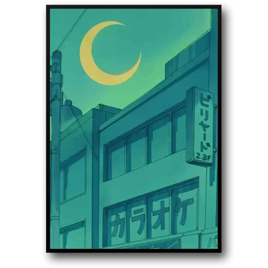 Classic Japanese Anime Poster | A Night in Tokyo | Vibrant Cityscape Art Decor