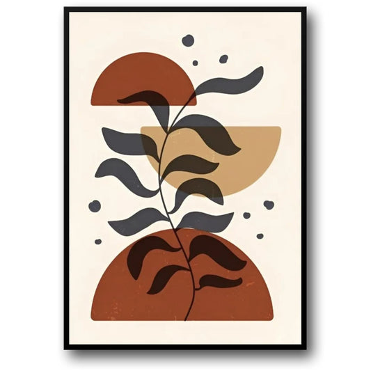 Boho Wall Poster | Earth Tones & Line Art | Modern Home Decor | Minimalist Geometric Design | Abstract Visual Art Prints | 24x36 inches