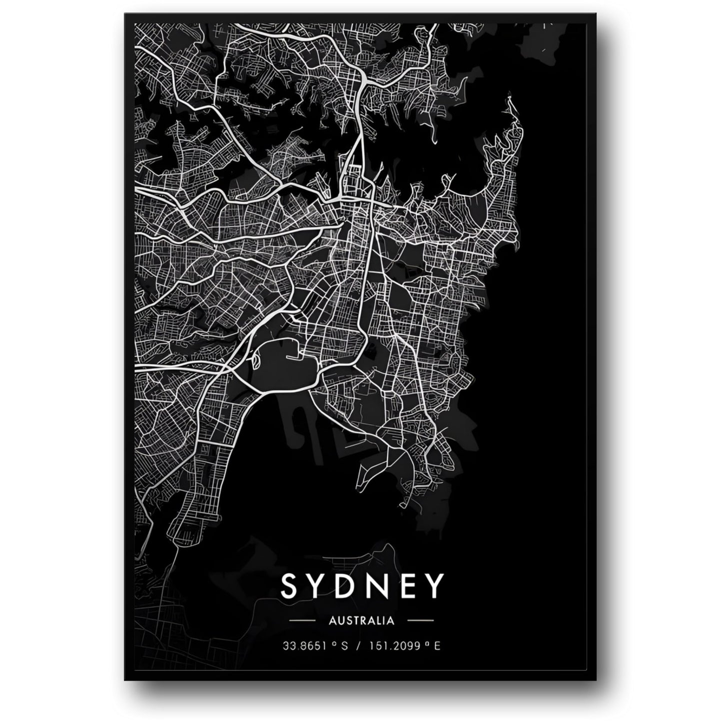 Sydney Map | Black & White