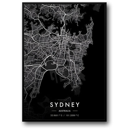Sydney Map | Black & White