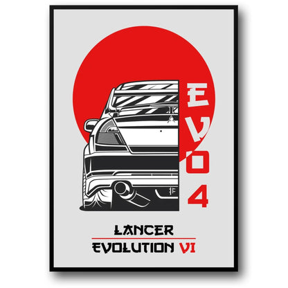 Mitsubishi Lancer Evo VI | Retro Japanese Sports Car Art