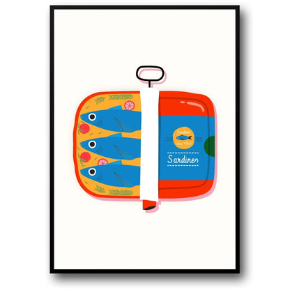 Vintage 1960 Sardines Illustration