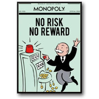 Monopoly Inspiration | No Risk No Reward | Vintage Motivational Art
