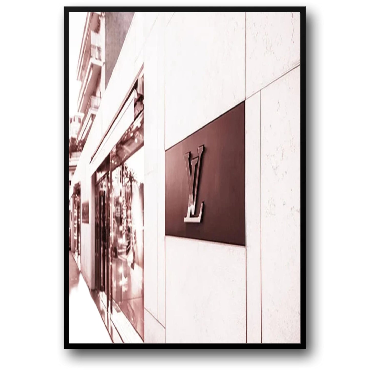 Luxury Shopping Storefront | Louis Vuitton Poster | High Class Fashion Art Print Decor