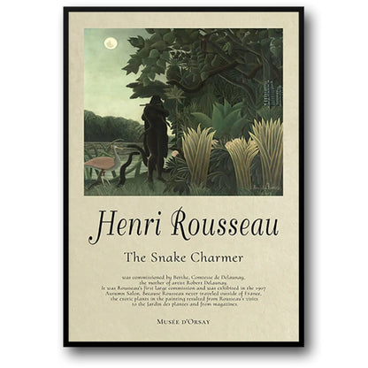 Henri Rousseau The Snake Charmer | Exotic Jungle Scene Poster | Art Print for Home Decor