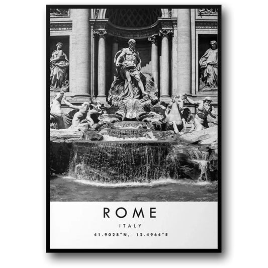 Trevi Fountain Poster | Scenic Rome Landmark | Italy Wall Art Decor | Captivating Charm of Rome