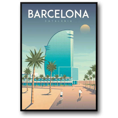 Iconic Destinations | Barcelona Aesthetic | Vibrant Cityscape Poster | Spanish Architecture | Wall Art Decor