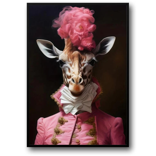 Royal Punk Circus Giraffe | Whimsical Animal Illustration