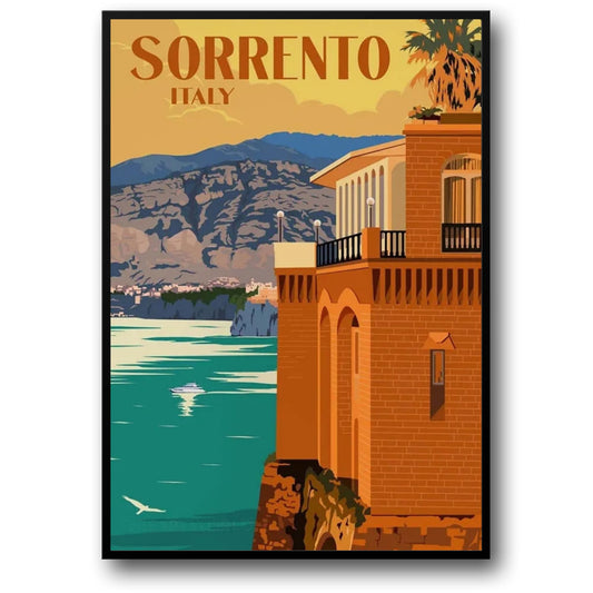 Sorrento Scenery Poster | Italian Art | La Dolce Vita Theme | Wall Decor | Home Decoration | Vintage Style Artwork