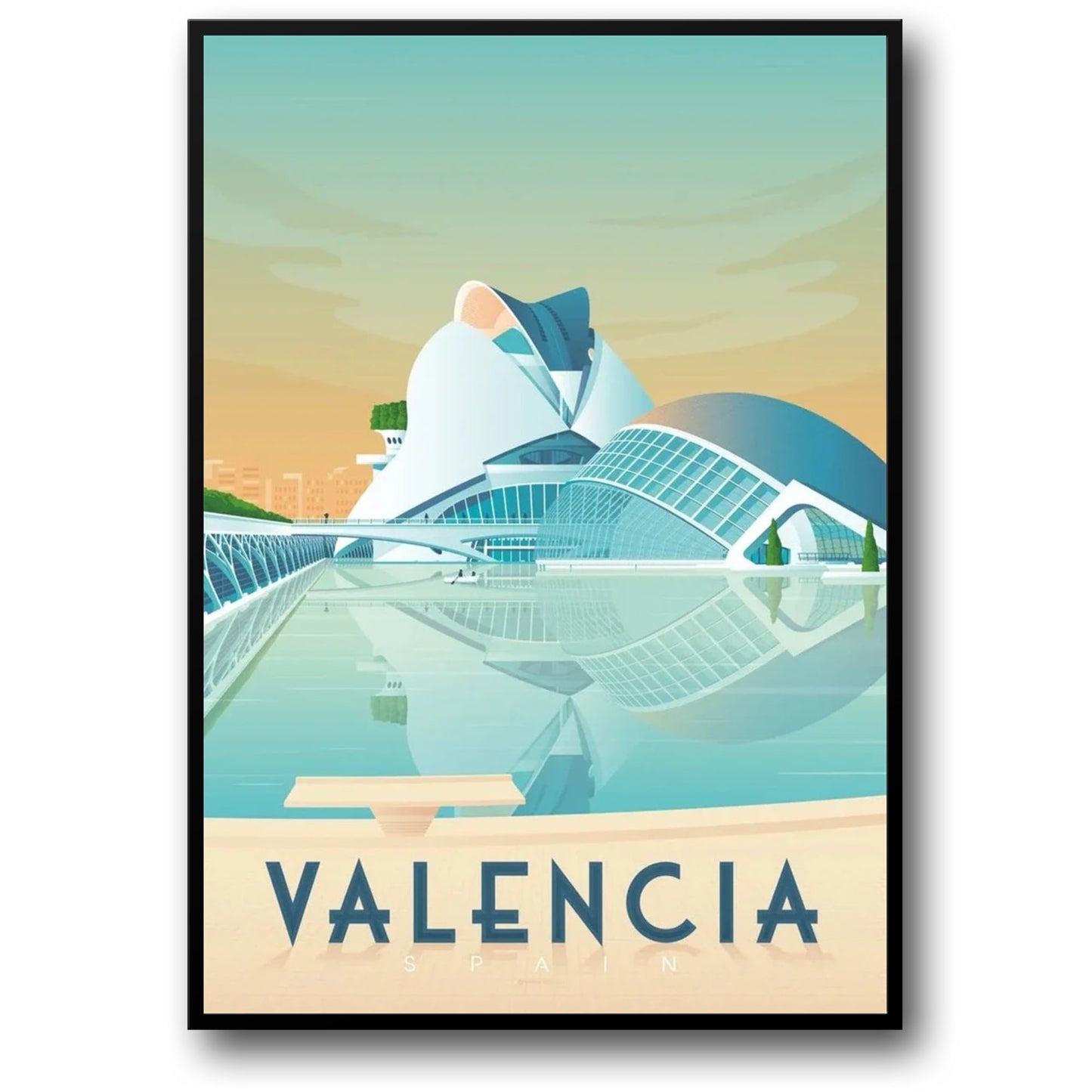 Valencia | Iconic Destinations | Travel Poster | Scenic Wall Art | Cityscape Decor | Spain Photography | 24x36 Inch