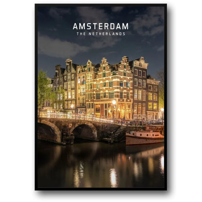 Amsterdam Canal Bridge | European Scenic Cityscape