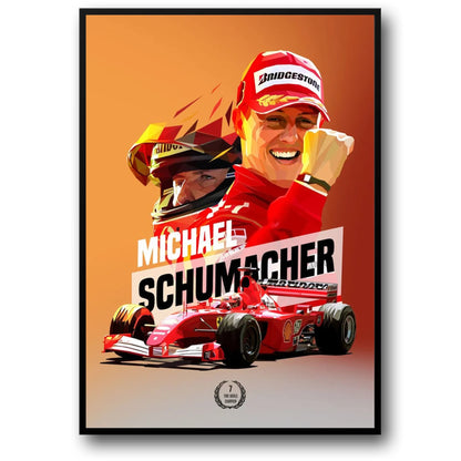 Formula 1 Legend | Michael Schumacher Helmet Poster | Ferrari Racing Art | Sports Decor
