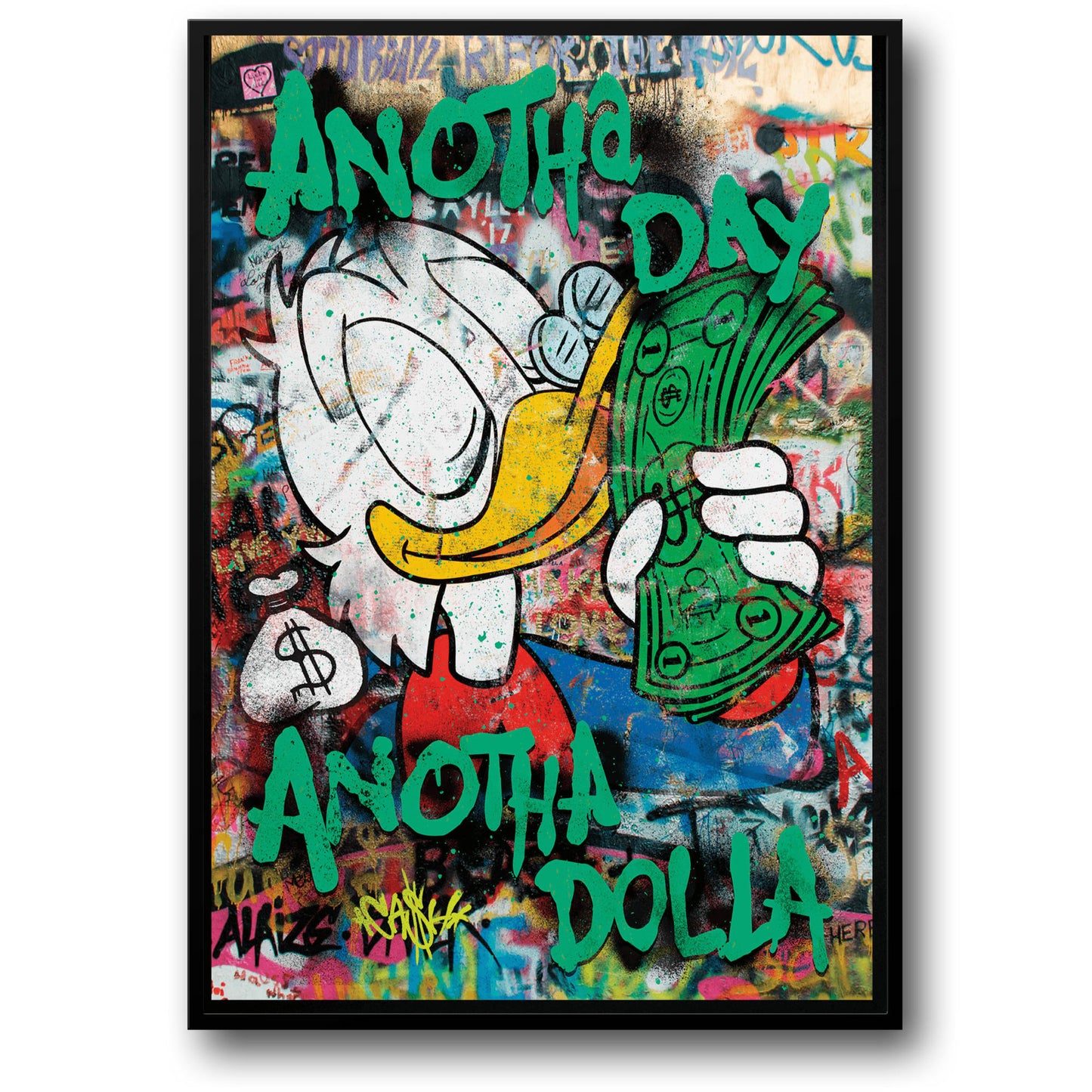 Anotha Day Anotha Dolla | Motivational Wall Decor | Office & Home Inspiration Poster | Contemporary Art Print | Black & White Typography