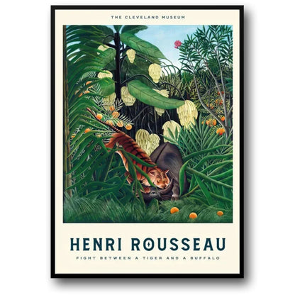 Henri Rousseau | Fight Between a Tiger and a Buffalo | Classic Wildlife Scene