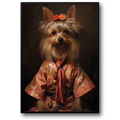 Yorkshire Terrier in Blooming Garden