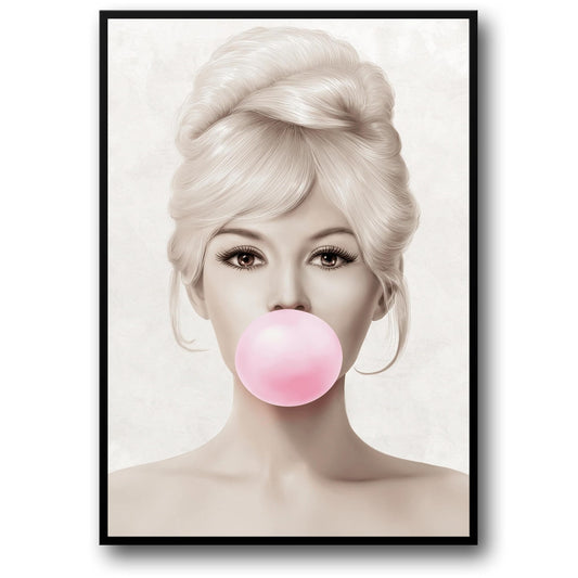 Brigitte Bardot Retro Pop Art | Bubblegum Pink