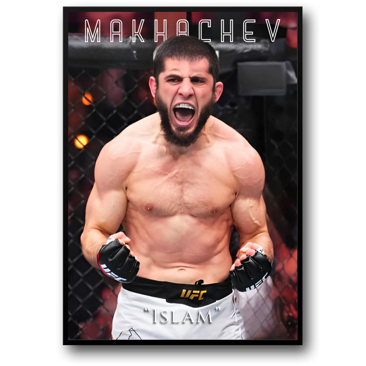 Islam Makhachev UFC Poster  Lightweight Champion MMA Wall Art