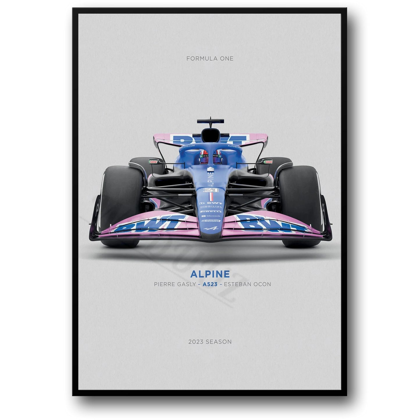 Alpine A523 Poster | Pierre Gasly & Esteban Ocon | Experience the Speed & Precision of Formula 1