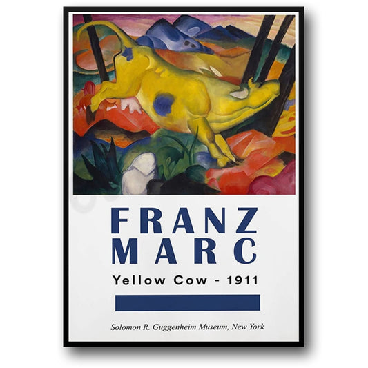 Franz Marc | Yellow Cow Poster | Vibrant Animal Art | Artistic Home Decor | Wall Art for Living Room