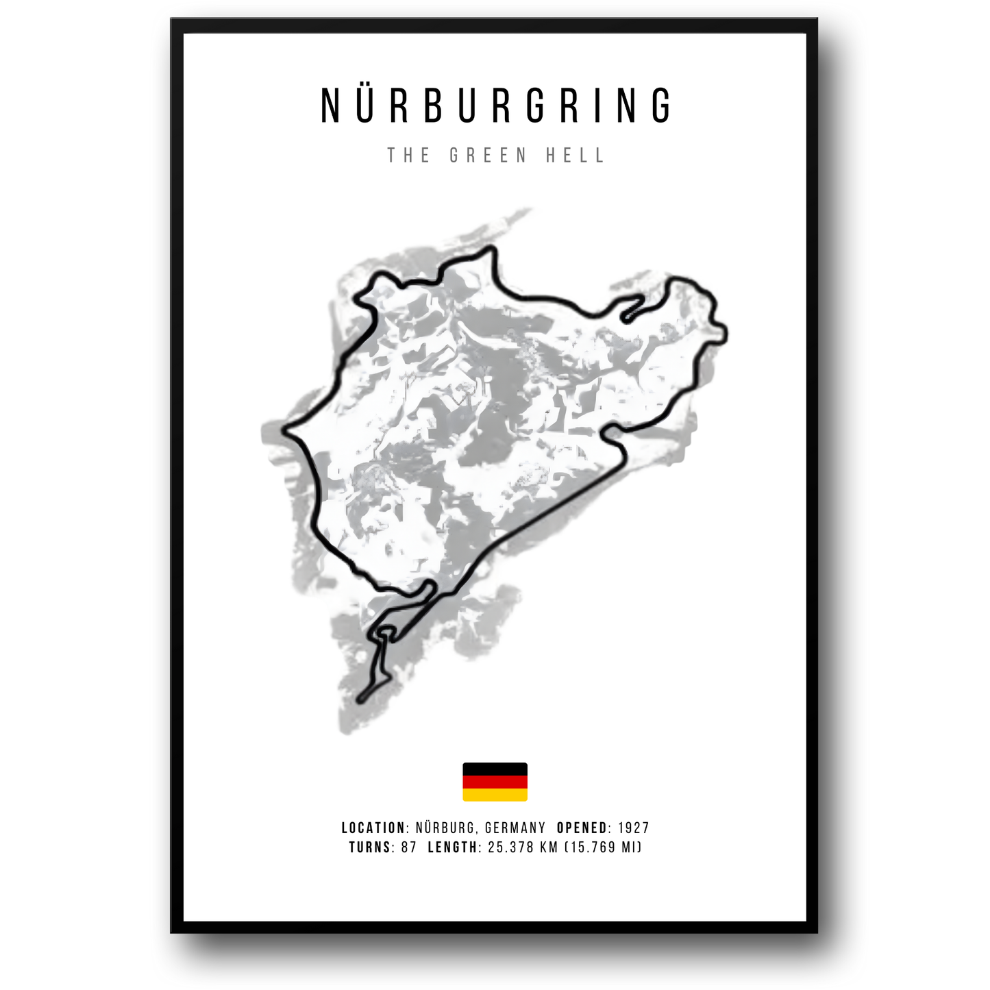Nurburgring Formula 1 Circuit | F1 Track Layout Poster | Racing Art Print | Motorsport Decor | Home Wall Art Decor