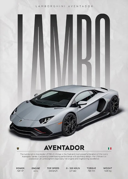 Lamborghini Veneno Huracan STO Countach Poster Hyper Car Canvas Painting Super Car Print Wall Art Picture Room Home Decor Gifts