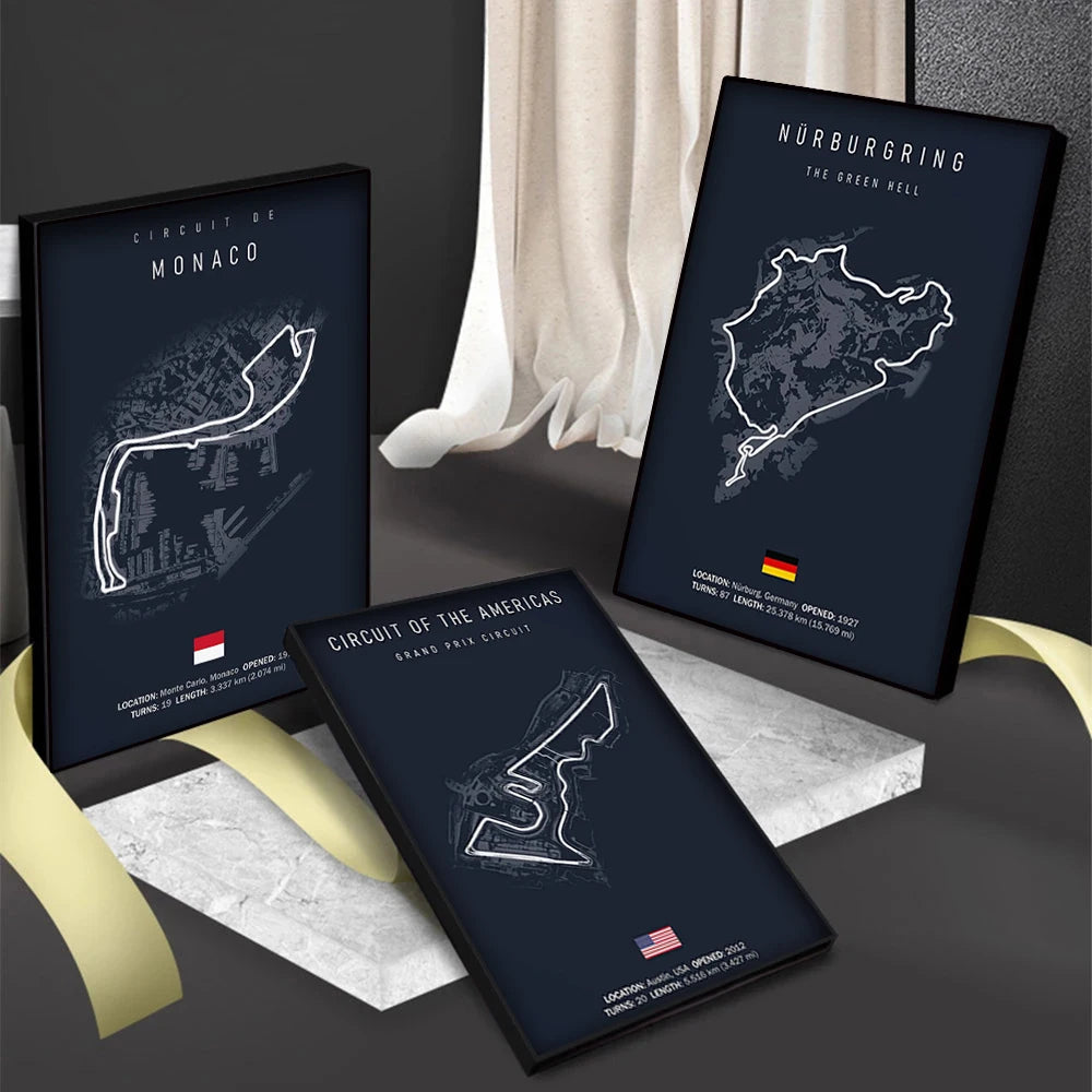 Laguna Seca Race Track Map | Wall Art | Motorsport Poster | Home Decor | High-Quality Print | Gift for Race Enthusiasts | Modern Artwork | Living Room Decor